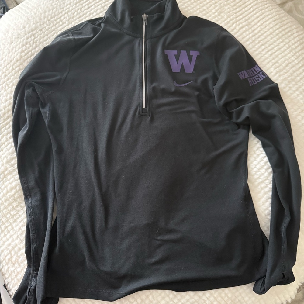 Nike Washington Huskies Black / Purple Dri-FIT 1/4 Zip Pullover